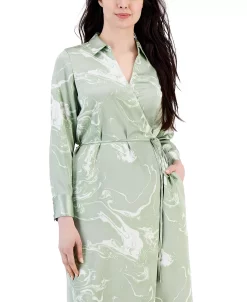Alfani Women's Printed Long-Sleeve Satin Wrap Dress, Created For Macy's 8 Alfani Women's Printed Long-Sleeve Satin Wrap Dress, Created For Macy's -Anne Klein Sales Store 23247352 fpx