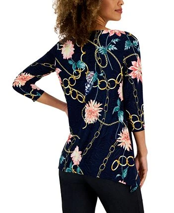 JM Collection Women's Boat-Neck 3/4-Sleeve Top, Created For Macy's 2 JM Collection Women's Boat-Neck 3/4-Sleeve Top, Created For Macy's - Image 2