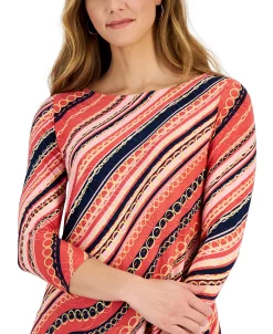 JM Collection Women's Diagonal Chain-Print Top, Created For Macy's 6 JM Collection Women's Diagonal Chain-Print Top, Created For Macy's -Anne Klein Sales Store 23261562 fpx