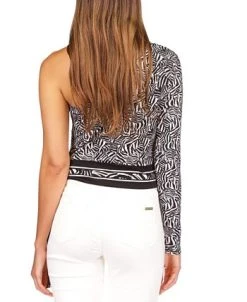 Michael Kors Women's Zebra-Print One-Sleeve Tie Top -Anne Klein Sales Store 23261804 fpx