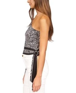 Michael Kors Women's Zebra-Print One-Sleeve Tie Top -Anne Klein Sales Store 23261805 fpx