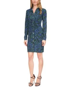 Michael Kors Women's Zebra-Print Ruched Mini Dress