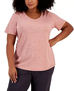 ID Ideology Women's Essentials Rapidry Heathered Performance T-Shirt, XS-4X, Created For Macy's -Anne Klein Sales Store 23274995 fpx