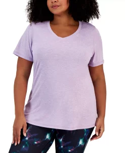 ID Ideology Women's Essentials Rapidry Heathered Performance T-Shirt, XS-4X, Created For Macy's -Anne Klein Sales Store 23275021 fpx