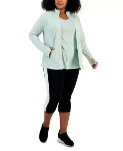 ID Ideology Women's Essentials Rapidry Heathered Performance T-Shirt, XS-4X, Created For Macy's -Anne Klein Sales Store 23275679 fpx