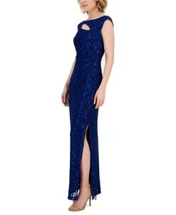 Connected Women's Lace Cutout Cap-Sleeve Gown -Anne Klein Sales Store 23305266 fpx