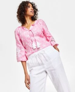 Charter Club Women's Linen Drawstring Pants, Created For Macy's -Anne Klein Sales Store 23306876 fpx