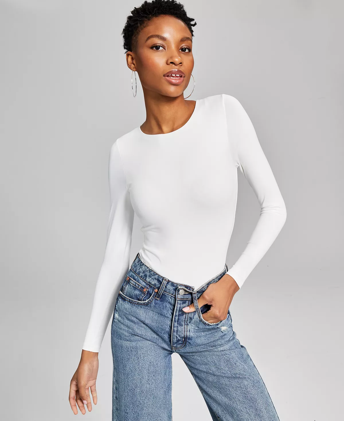 And Now This Women's Double-Layered Crewneck Bodysuit 6 And Now This Women's Double-Layered Crewneck Bodysuit - Image 6