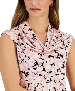 Kasper Women's Floral-Print Cowlneck Sleeveless Top -Anne Klein Sales Store 23314513 fpx