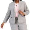 Kasper Plus Size Two-Button Plaid Blazer