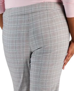 Kasper Plus Size Plaid Mid-Rise Straight-Leg Ankle Pants -Anne Klein Sales Store 23314941 fpx