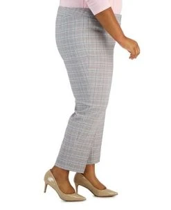 Kasper Plus Size Plaid Mid-Rise Straight-Leg Ankle Pants -Anne Klein Sales Store 23314942 fpx