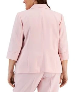 Kasper Plus Size 3/4-Sleeve Single-Button Blazer -Anne Klein Sales Store 23315019 fpx