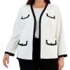 Kasper Plus Size Framed Four-Pocket Jacket