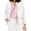 Kasper Women's Stretch Crepe Framed Open-Front Jacket