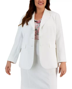 Kasper Plus Size Three-Button Peak Lapel Jacket -Anne Klein Sales Store 23315177 fpx