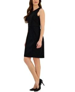 Kasper Crepe Dot Print Sheath Dress 7 Kasper Crepe Dot Print Sheath Dress -Anne Klein Sales Store 23315285 fpx