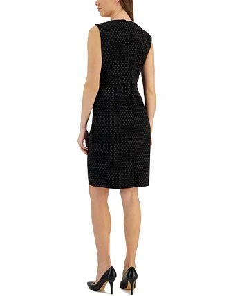 Kasper Crepe Dot Print Sheath Dress 2 Kasper Crepe Dot Print Sheath Dress - Image 2