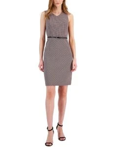 Kasper Women's Link-Print V-Neck Sheath Dress