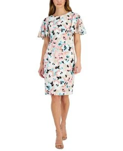 Kasper Women's Floral-Print Scuba Crepe Sheath Dress