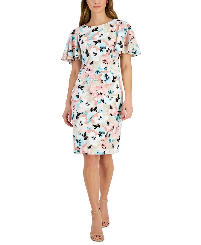 Kasper Women's Floral-Print Scuba Crepe Sheath Dress 1 Kasper Women's Floral-Print Scuba Crepe Sheath Dress