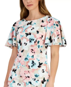 Kasper Women's Floral-Print Scuba Crepe Sheath Dress 13 Kasper Women's Floral-Print Scuba Crepe Sheath Dress -Anne Klein Sales Store 23315446 fpx