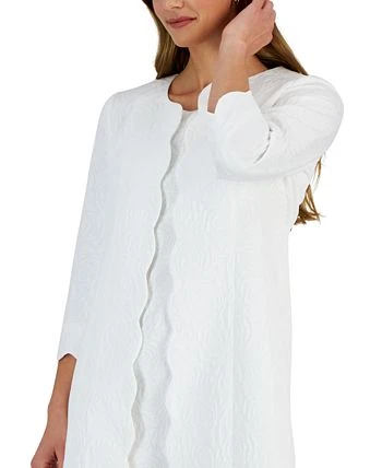 Kasper Women's Collarless Scallop-Trim Open-Front Jacket Topper 3 Kasper Women's Collarless Scallop-Trim Open-Front Jacket Topper - Image 3