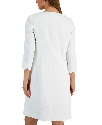 Kasper Women's Collarless Scallop-Trim Open-Front Jacket Topper 2 Kasper Women's Collarless Scallop-Trim Open-Front Jacket Topper - Image 2