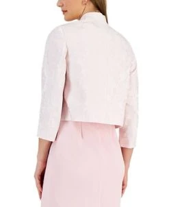 Kasper Women's Floral Jacquard Open-Front 3/4-Sleeve Jacket -Anne Klein Sales Store 23315482 fpx