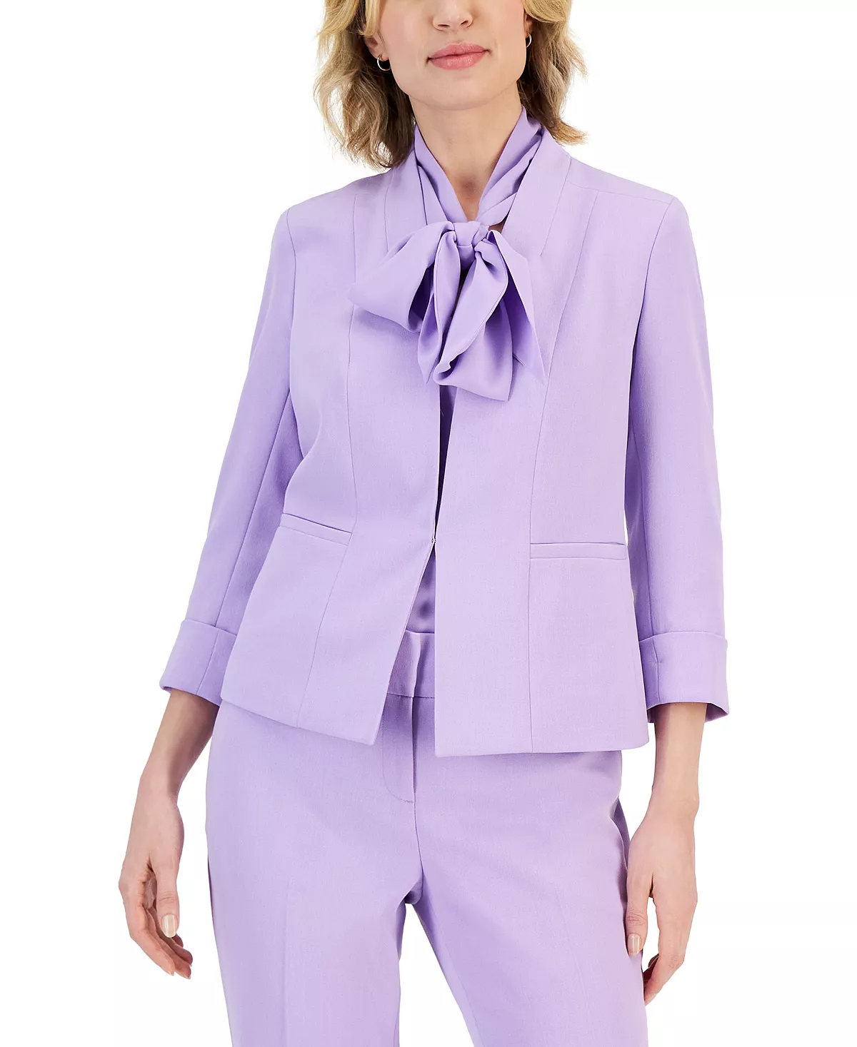 Kasper Women's Crepe Kiss-Front Blazer 1 Kasper Women's Crepe Kiss-Front Blazer