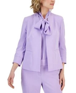 Kasper Women's Crepe Kiss-Front Blazer 6 Kasper Women's Crepe Kiss-Front Blazer -Anne Klein Sales Store 23315505 fpx