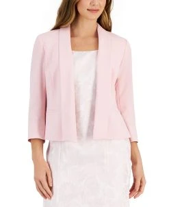 Kasper Women's 3/4-Sleeve Shawl-Collar Open Jacket