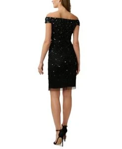 Adrianna Papell Off-The-Shoulder Embellished Sheath Dress -Anne Klein Sales Store 23334378 fpx