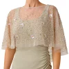 Adrianna Papell Women's Petal Beaded Cape