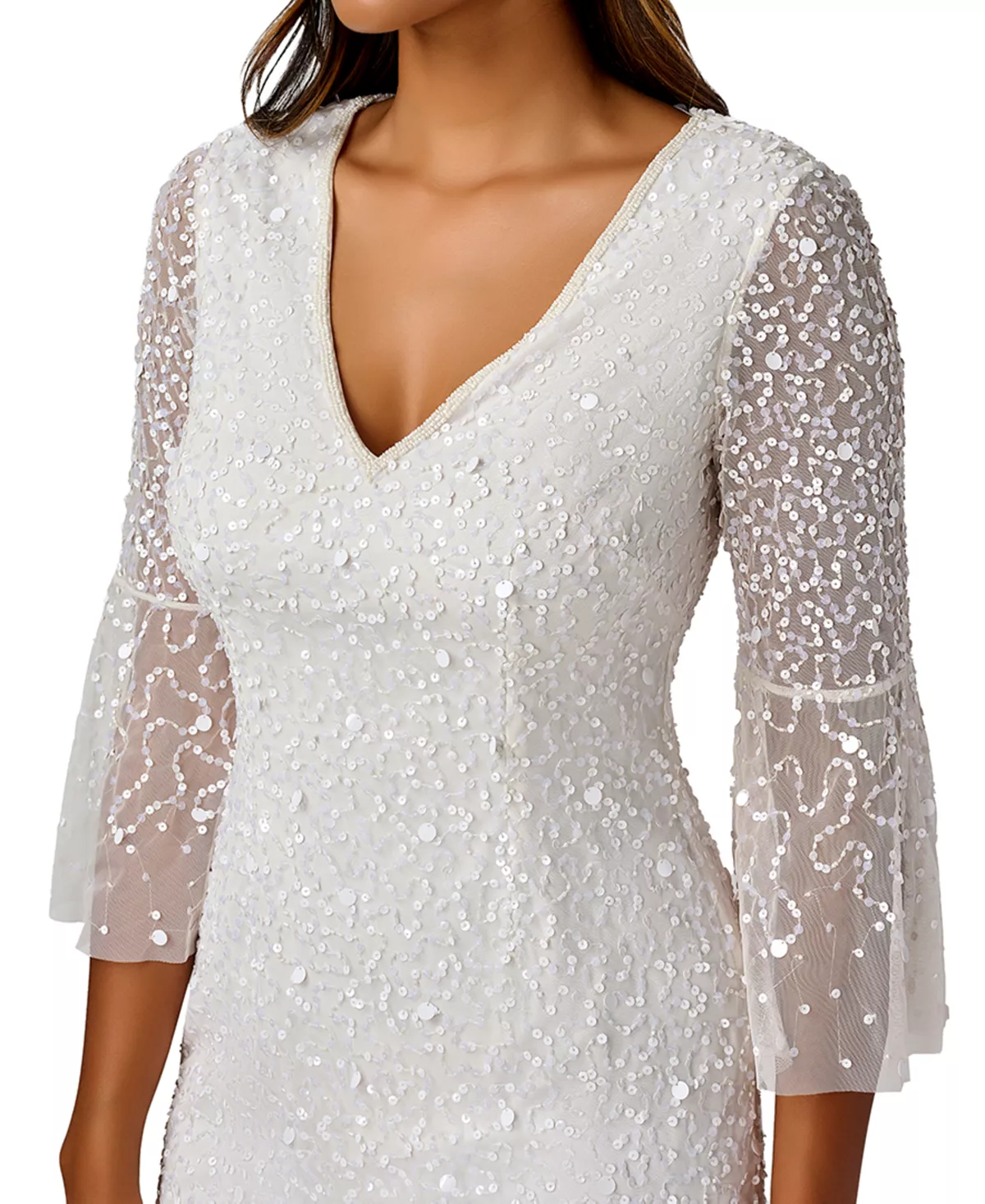 Adrianna Papell Women's Beaded Bell-Sleeve Sheath Dress 3 Adrianna Papell Women's Beaded Bell-Sleeve Sheath Dress - Image 3