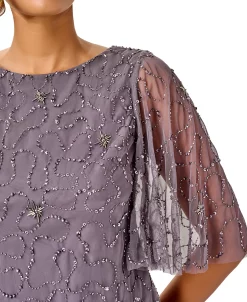 Adrianna Papell Women's Beaded Flutter-Sleeve Top -Anne Klein Sales Store 23334445 fpx