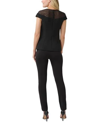 Adrianna Papell Women's Beaded Cap-Sleeve Illusion Top 2 Adrianna Papell Women's Beaded Cap-Sleeve Illusion Top - Image 2