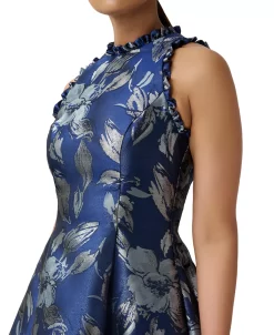 Adrianna Papell Women's Jacquard High-Low Halter Dress 6 Adrianna Papell Women's Jacquard High-Low Halter Dress -Anne Klein Sales Store 23334624 fpx