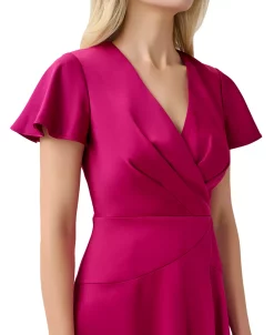 Adrianna Papell Women's Draped Flutter-Sleeve Dress 6 Adrianna Papell Women's Draped Flutter-Sleeve Dress -Anne Klein Sales Store 23334635 fpx