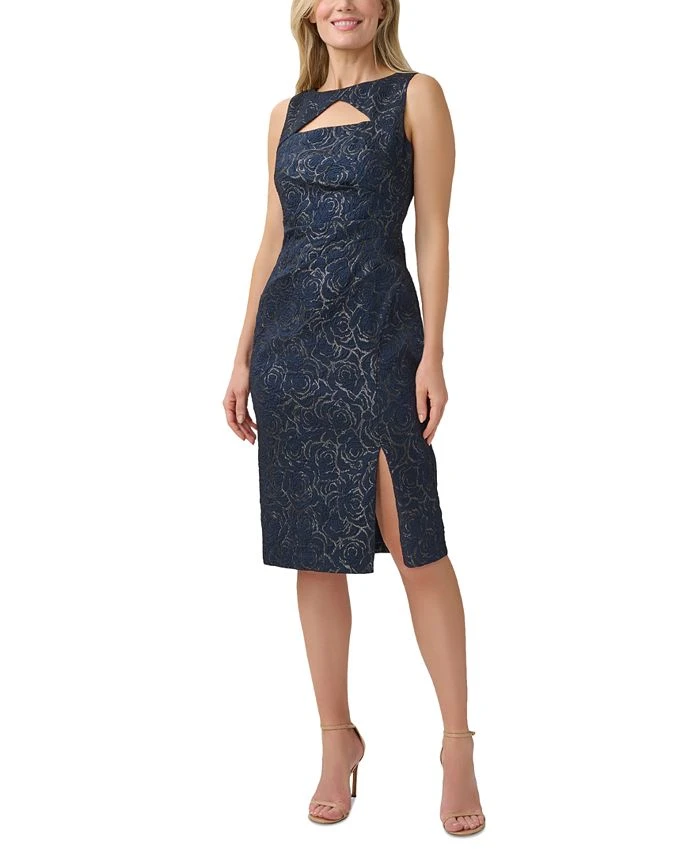 Adrianna Papell Women's Metallic Jacquard Sheath Dress 1 Adrianna Papell Women's Metallic Jacquard Sheath Dress
