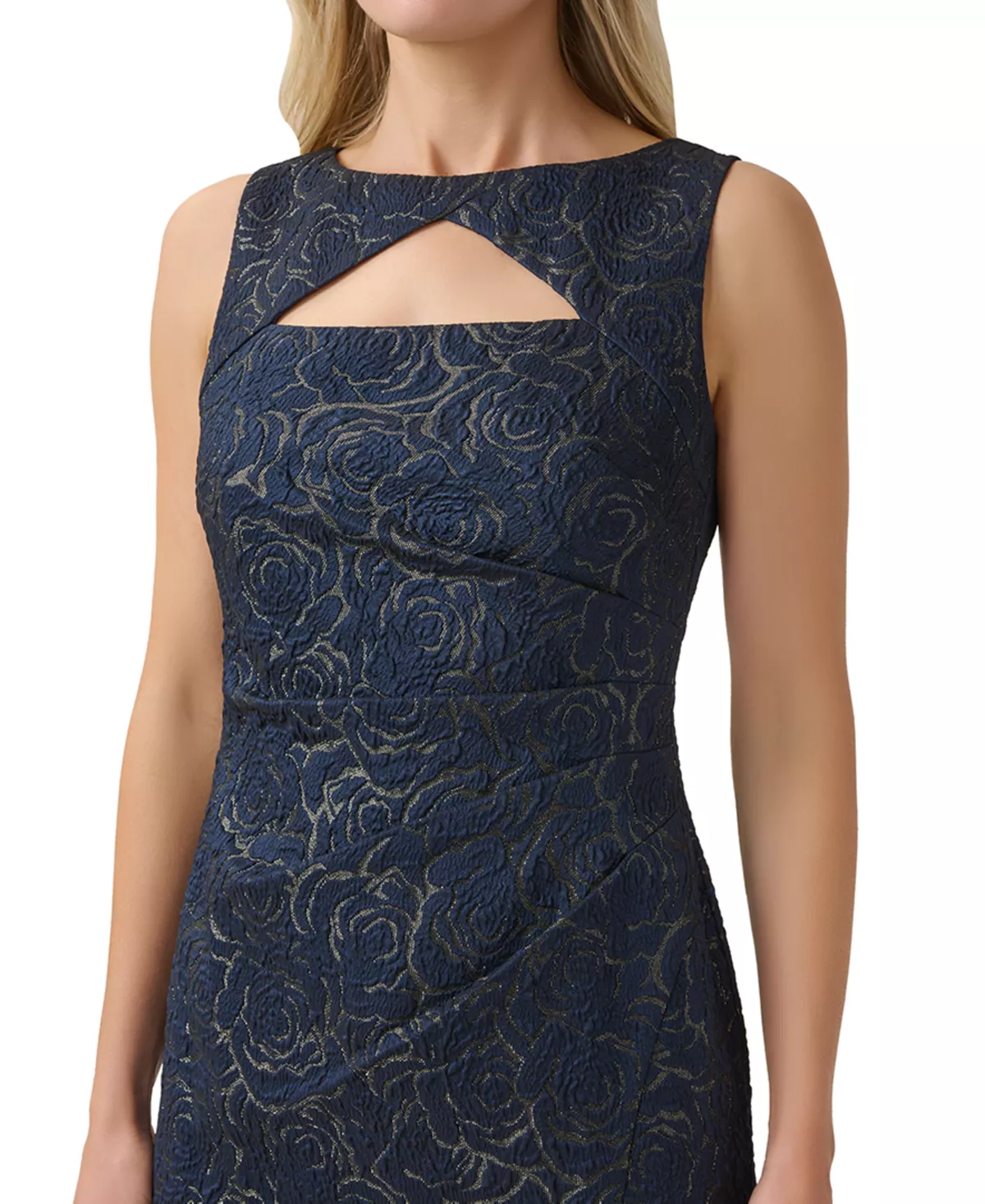 Adrianna Papell Women's Metallic Jacquard Sheath Dress 3 Adrianna Papell Women's Metallic Jacquard Sheath Dress - Image 3
