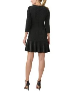 Adrianna Papell Women's Metallic Flounce-Hem Dress 5 Adrianna Papell Women's Metallic Flounce-Hem Dress -Anne Klein Sales Store 23334676 fpx