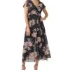 Adrianna Papell Women's Floral-Print Overlay Jumpsuit