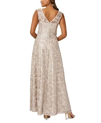 Adrianna Papell Women's Sequined Lace Boat-Neck Gown 2 Adrianna Papell Women's Sequined Lace Boat-Neck Gown - Image 2