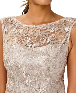 Adrianna Papell Women's Sequined Lace Boat-Neck Gown 6 Adrianna Papell Women's Sequined Lace Boat-Neck Gown -Anne Klein Sales Store 23334892 fpx