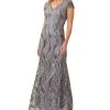 Adrianna Papell Women's Sequined Embroidered Gown