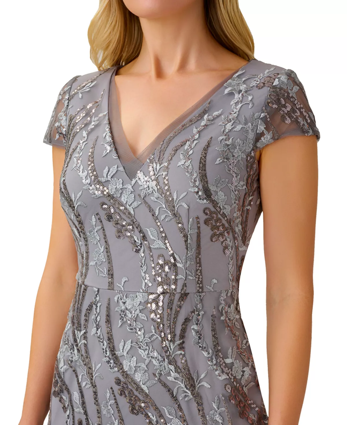 Adrianna Papell Women's Sequined Embroidered Gown 3 Adrianna Papell Women's Sequined Embroidered Gown - Image 3