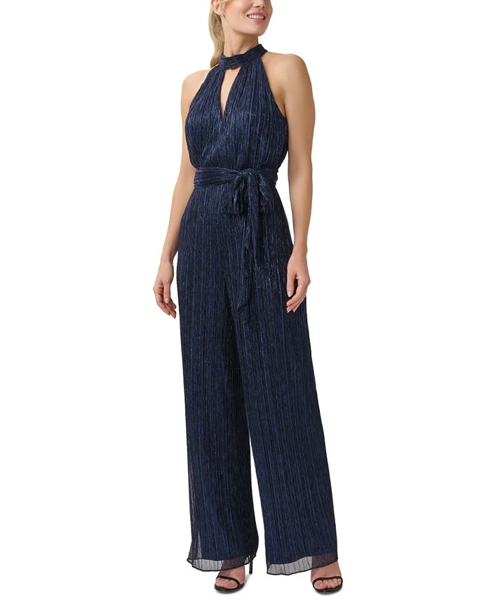 Adrianna Papell Women's Metallic Crinkled Jumpsuit 1 Adrianna Papell Women's Metallic Crinkled Jumpsuit