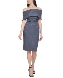 Vince Camuto Women's Off-The-Shoulder Collared Dress