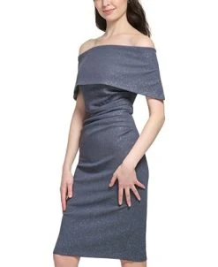Vince Camuto Women's Off-The-Shoulder Collared Dress -Anne Klein Sales Store 23337175 fpx